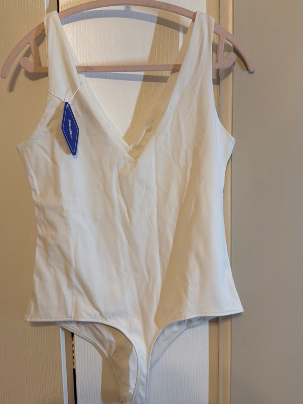 White V-Neck Bodysuit